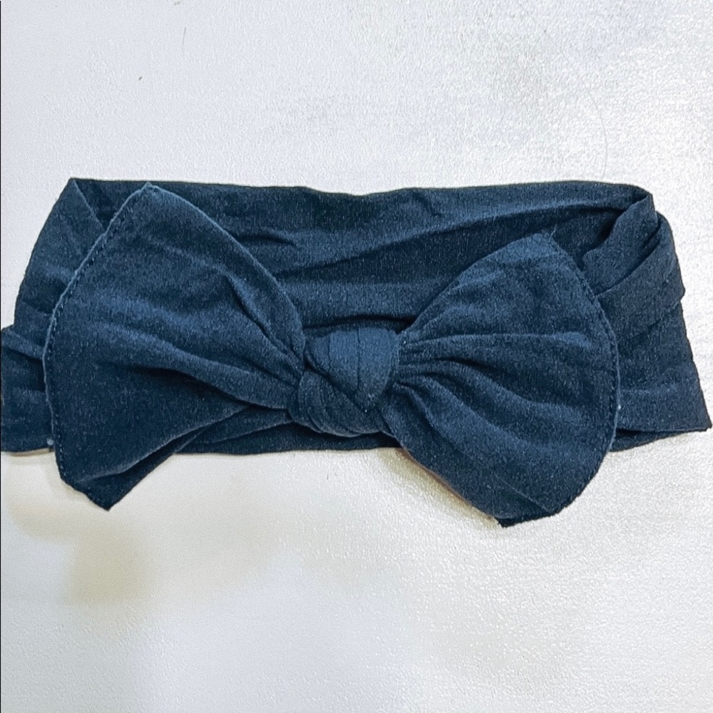Navy Baby Bling Bow